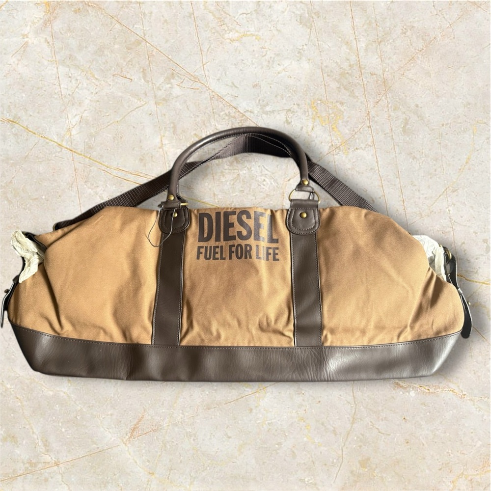 SOLD! NEW! Diesel unisex Duffel Bag in Tan and Brown
